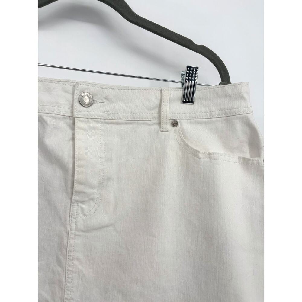 White Denim Y2K Skirt Ruffle Hem Eyelet Trim Coastal Cottagecore Women’s Sz 16 - Picture 6 of 7